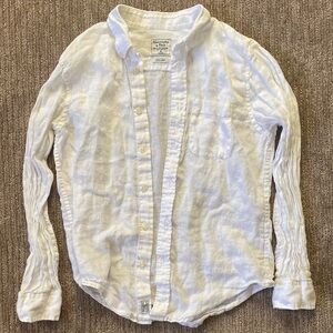 Abercrombie & Fitch 100% linen white button up